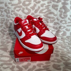 Nike Red and White Dunks